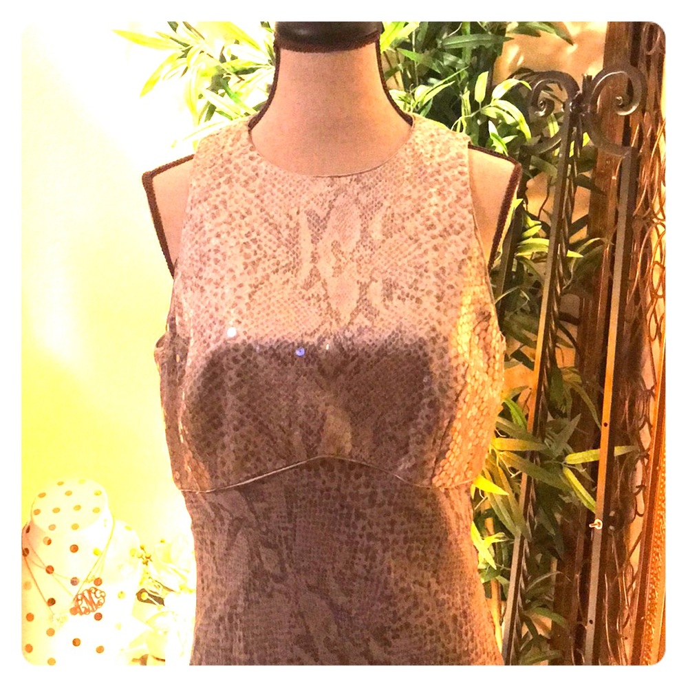 Sequin Snake Skin Silk Dress #153